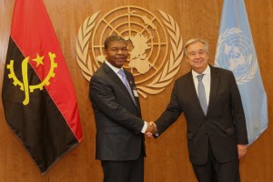 Nova Iorque: Presidente da República, João Lourenço (à esq.), encontra-se com secretário-geral da ONU, António Guterres FOTO: PEDRO PARENTE