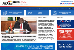 O novo portal do Ministério das Relações Exteriores já está no ar através do endereço www.mirex.gov.ao